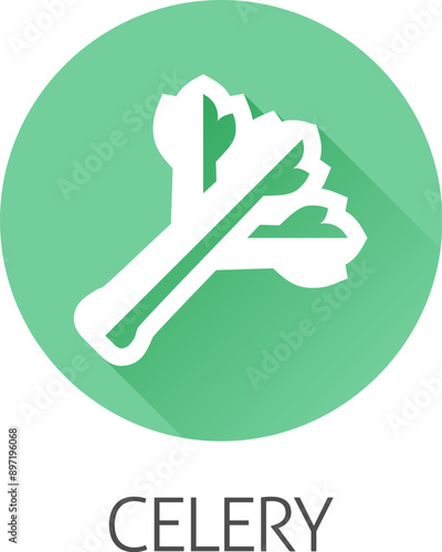 Celery vegetable food stylised icon concept. Possibly an icon for the allergen or allergy.