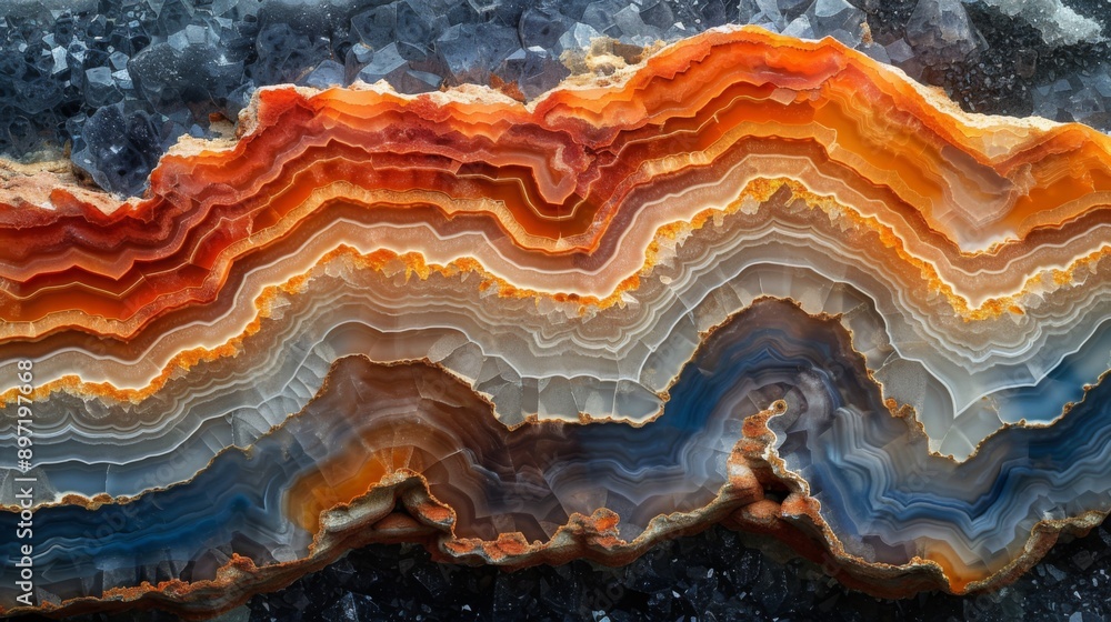 An abstract close-up of geode layers features rich, vibrant colors and intricate patterns, showcasing the beauty of natural mineral formations and their artistic appeal. An abstract close-up of geode layers features rich, vibrant colors and intricate patterns, showcasing the beauty of natural mineral formations and their artistic appeal.