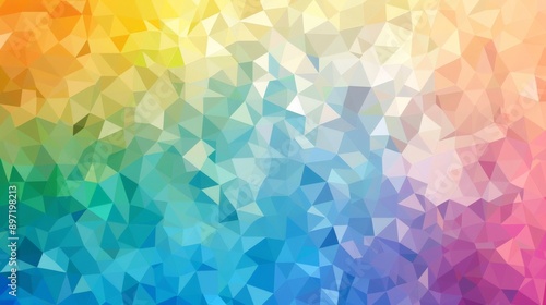 Colorful geometric shapes with a gradient from yellow to blue forming an abstract background