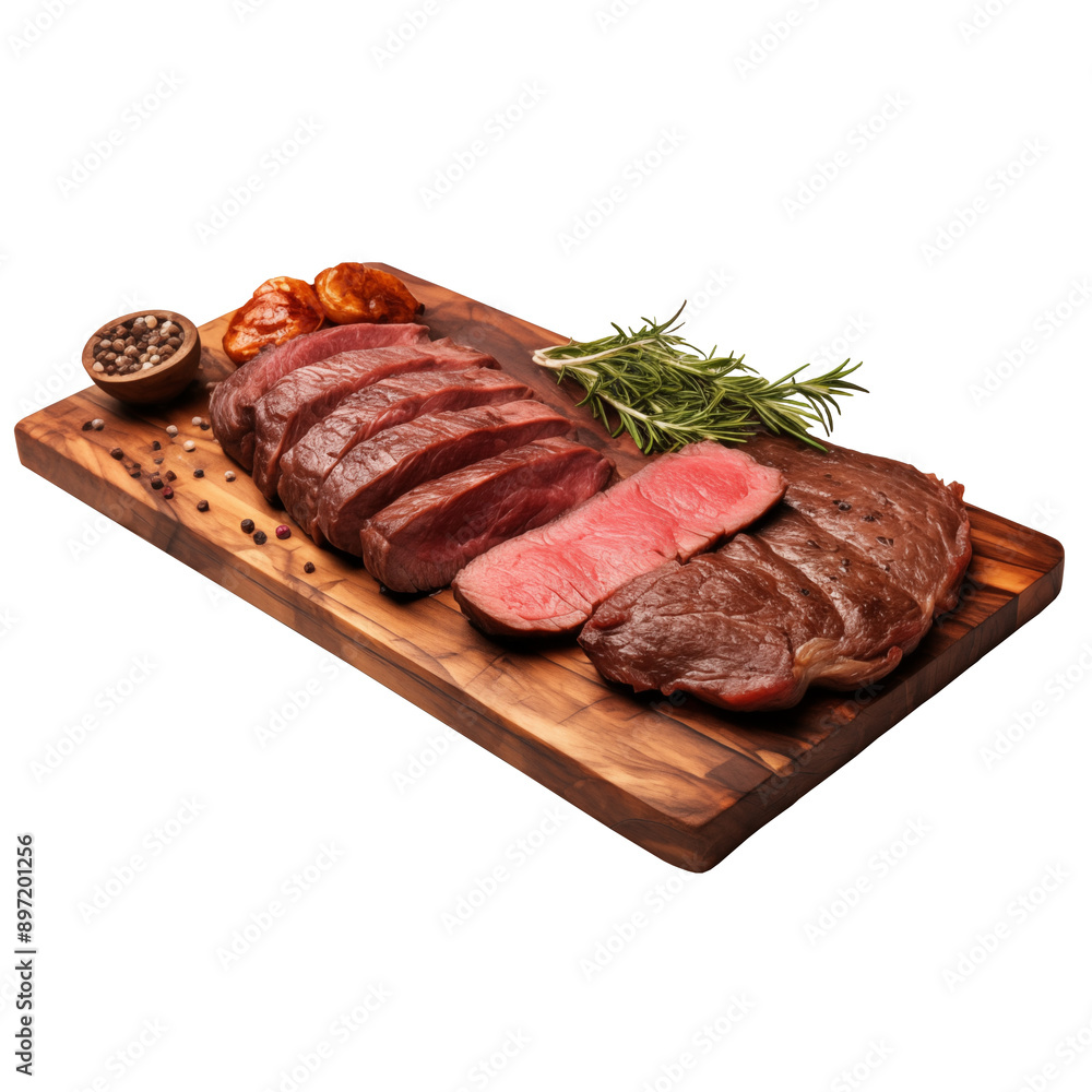barbecue on a board, isolated, no background, generative IA barbecue on a board, isolated, no background, generative IA