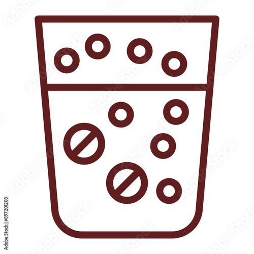 Effervescence Vector Line Maroon Icon Design
