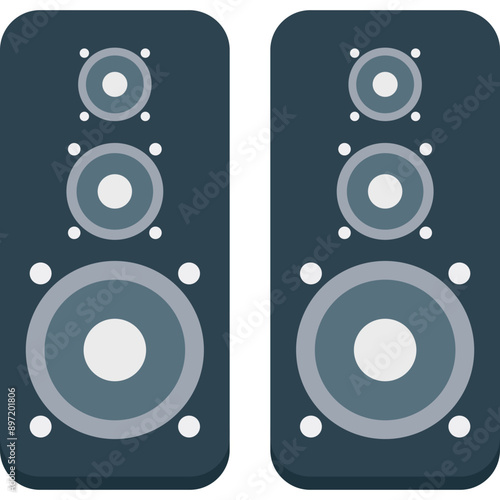 Speaker vector icon in flat style 