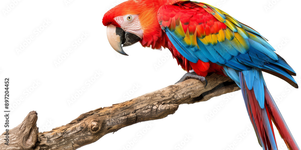 Fototapeta premium A colorful parrot is perched on a branch