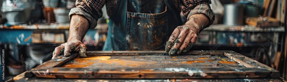 Person creating a custom picture frame from reclaimed wood, showcasing the beauty of repurposing materials Person creating a custom picture frame from reclaimed wood, showcasing the beauty of repurposing materials