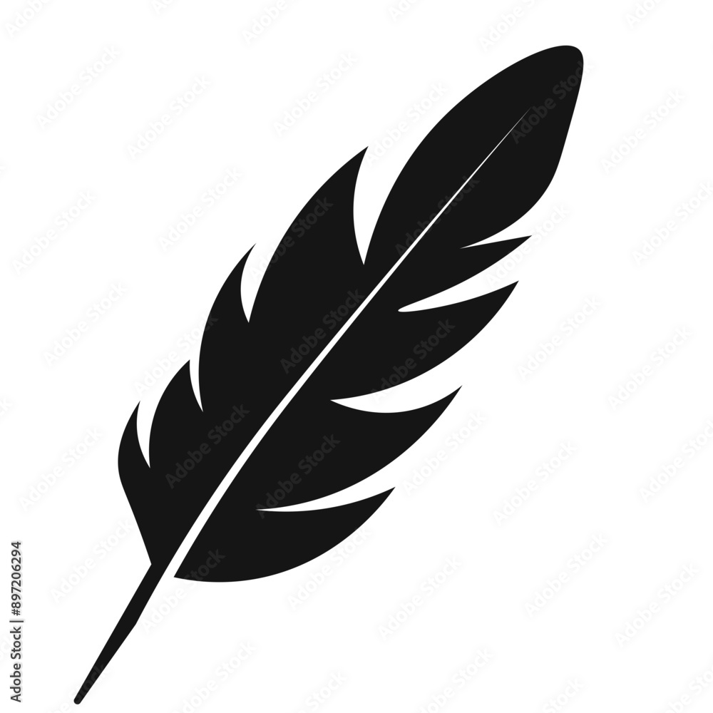 Fototapeta premium Feather vector icon isolated on white background
