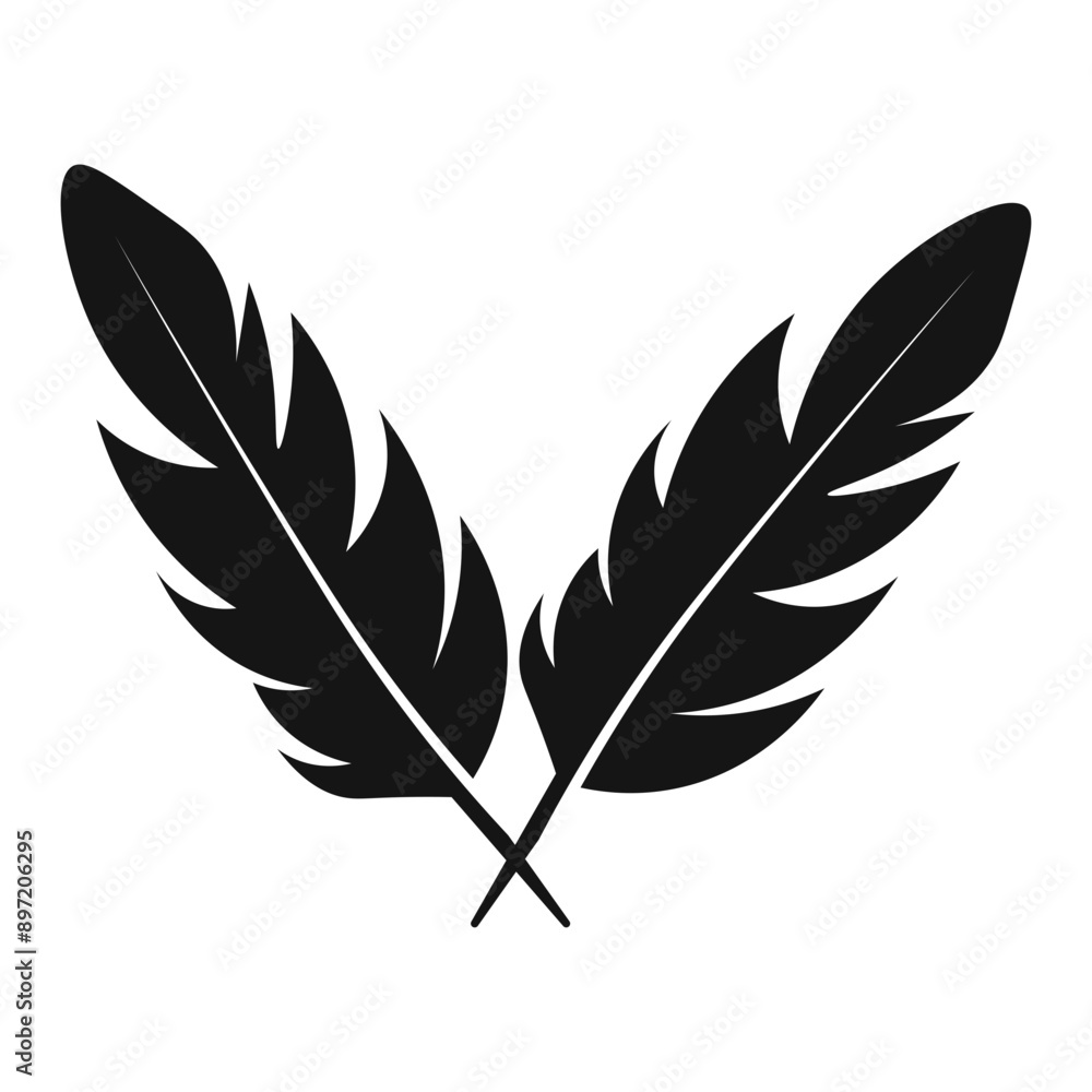 Obraz premium Feather vector icon isolated on white background