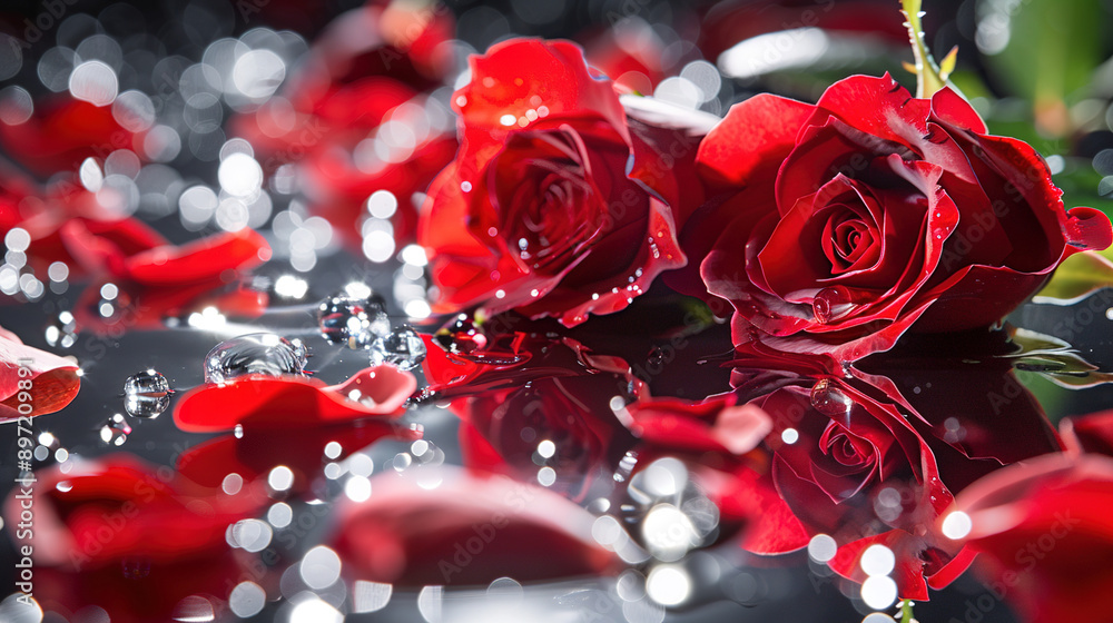 close-up shot of rose with water drips on a black background close-up shot of rose with water drips on a black background