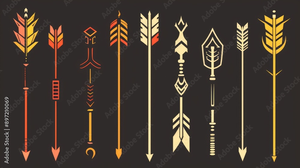 Set of arrows with different thicknesses and styles, ideal for design and presentation purposes. Set of arrows with different thicknesses and styles, ideal for design and presentation purposes.