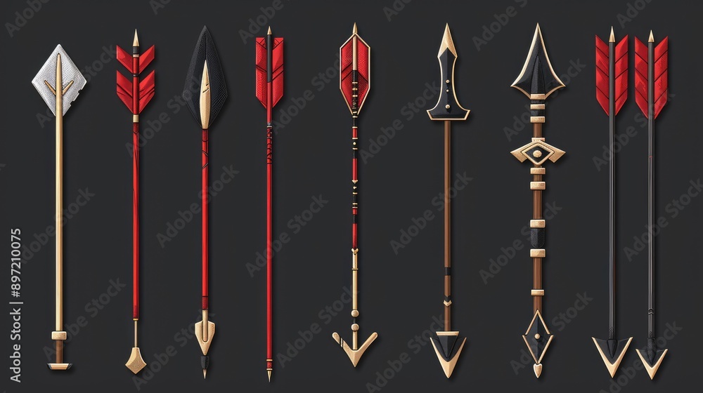 Set of arrows with different thicknesses and styles, ideal for design and presentation purposes.