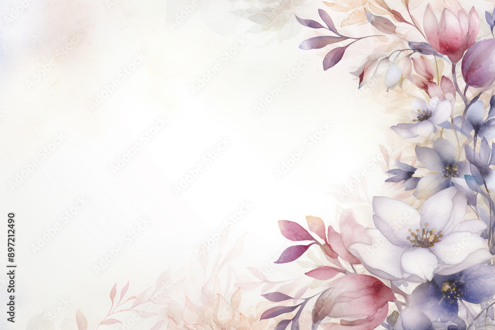 Fototapeta premium Botanical Watercolor Orchid Oasis Tropical Watercolor Bird of Paradise Serenade