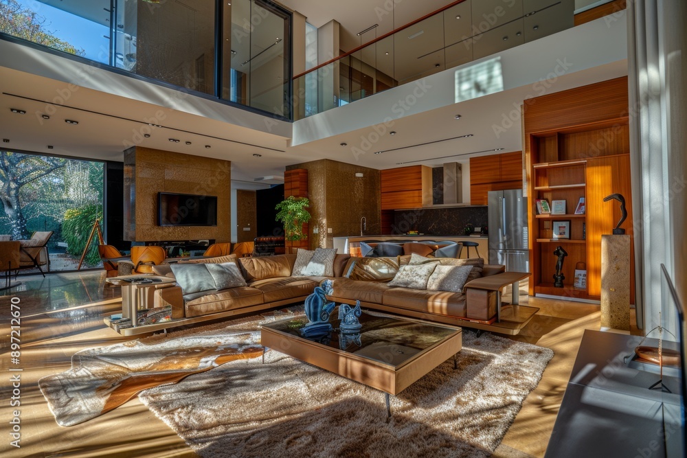Luxury living room in a modern house. Luxury living room in a modern house.