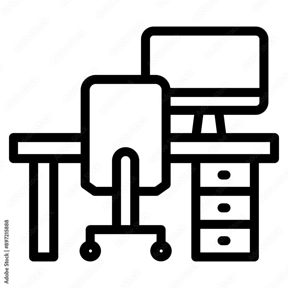 The table icon. Workplace and job, office, working symbol. Vector illustration The table icon. Workplace and job, office, working symbol. Vector illustration
