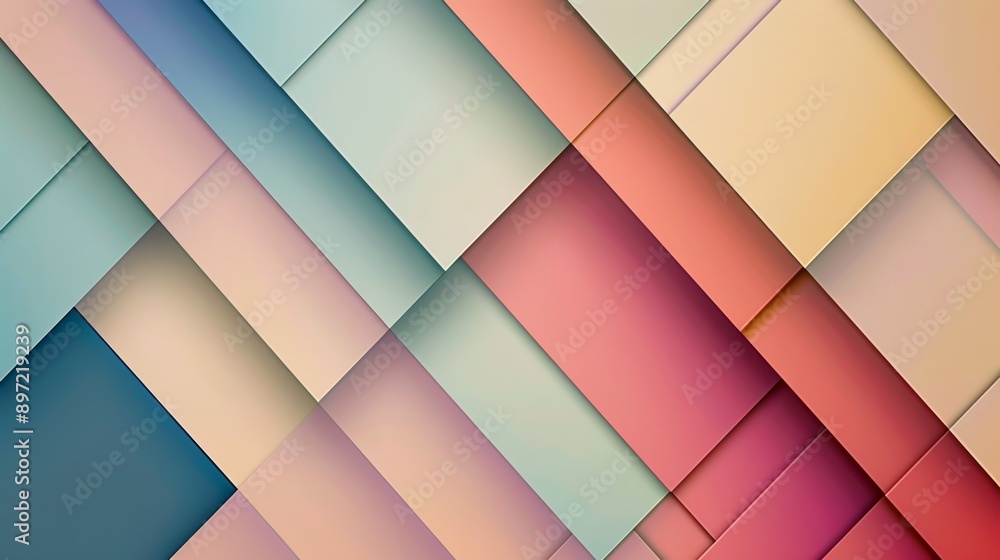 Abstract pastel colored background with overlapping squares, evoking depth and dimension Abstract pastel colored background with overlapping squares, evoking depth and dimension