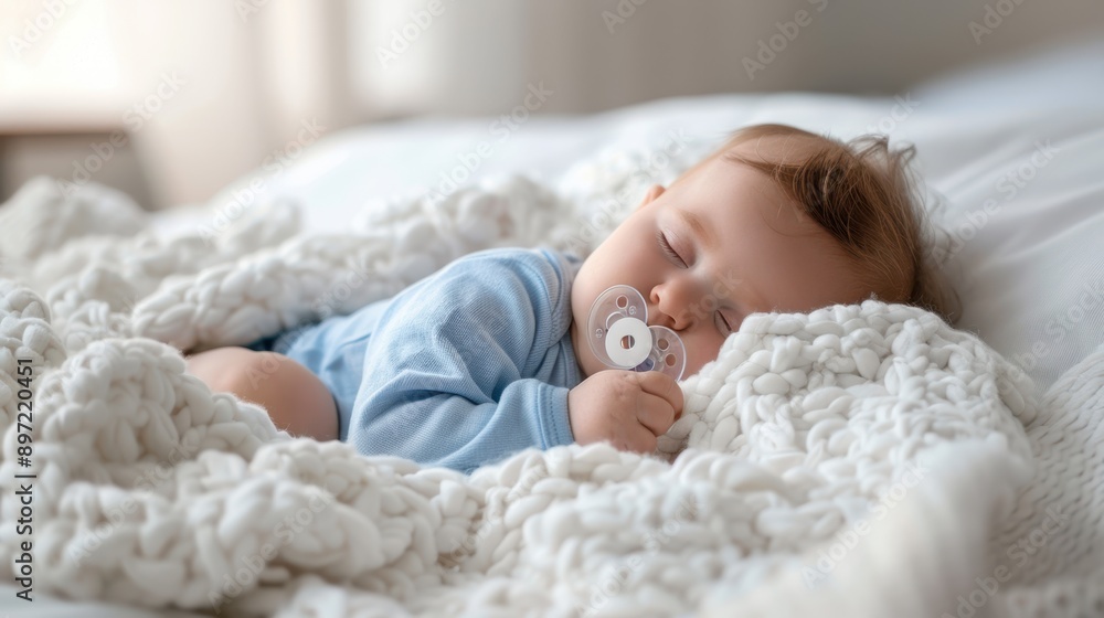 The sleeping baby with pacifier The sleeping baby with pacifier