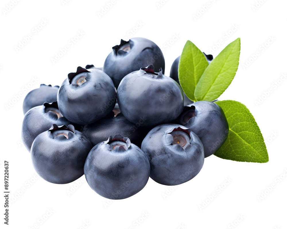 a pile of blueberries with leaves a pile of blueberries with leaves