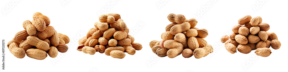 Pile of peanuts collection isolated on transparent background Pile of peanuts collection isolated on transparent background