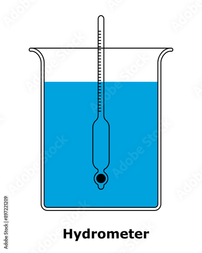 Hydrometer, vector illustration isolated on white