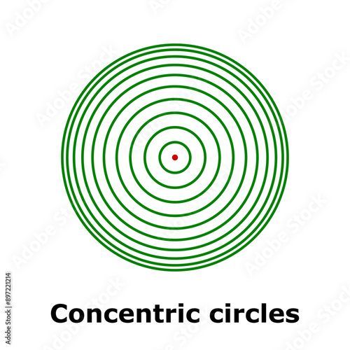 Concentric circles, vector illustration isolated on white