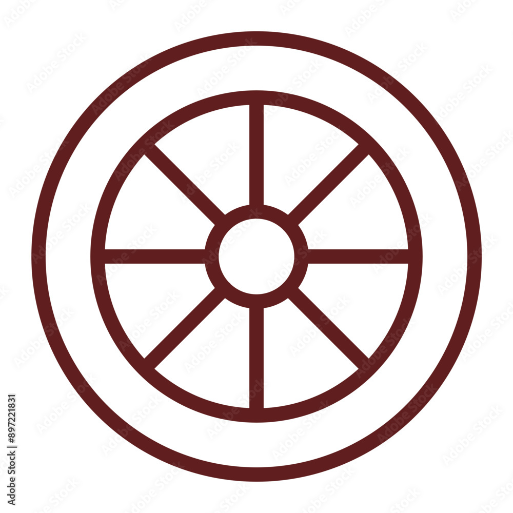 Wheel Vector Line Maroon Icon Design Wheel Vector Line Maroon Icon Design