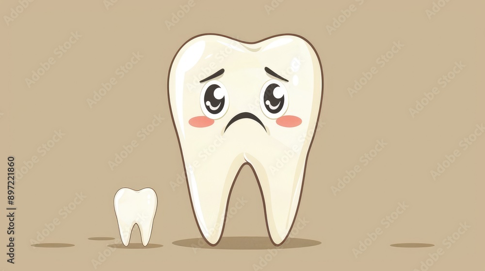 Sad tooth cartoon Sad tooth cartoon