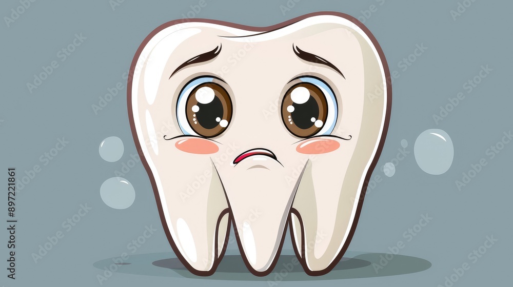 Sad tooth cartoon Sad tooth cartoon