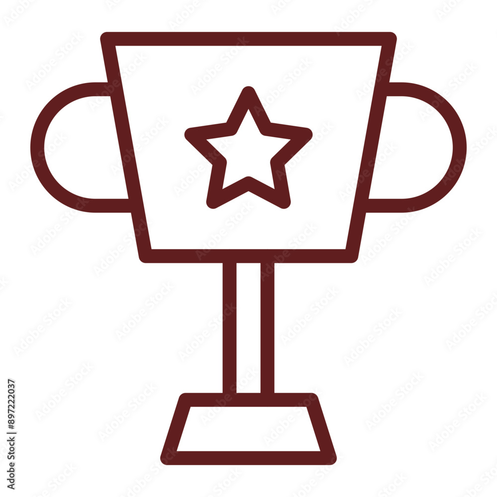 Trophy Vector Line Maroon Icon Design Trophy Vector Line Maroon Icon Design