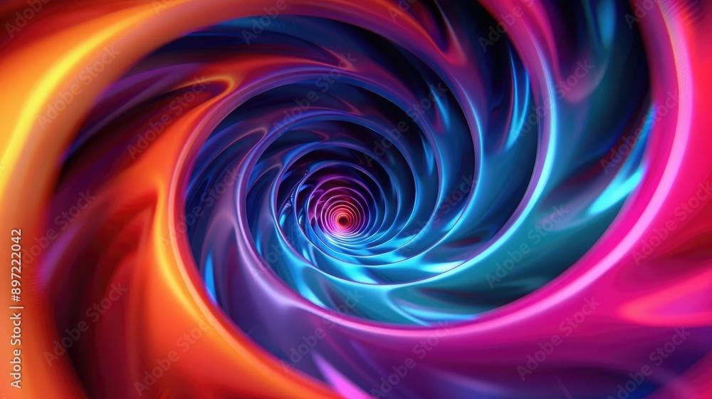 Vibrant spiraling optical illusion dynamic colors deep tunnel Vibrant spiraling optical illusion dynamic colors deep tunnel