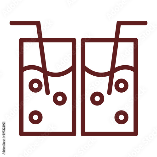 Drinks Vector Line Maroon Icon Design
