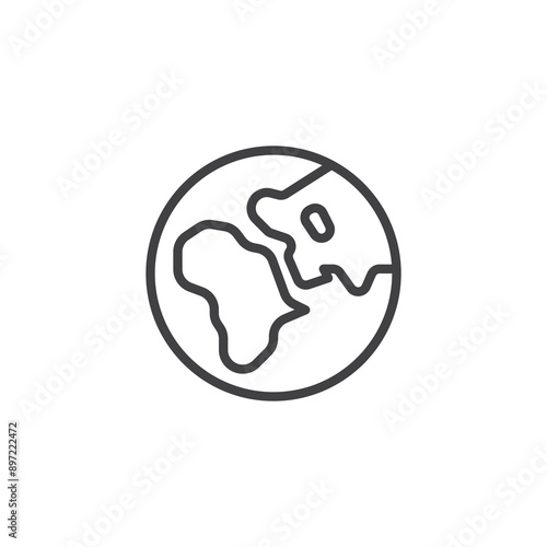 Earth Globe line icon