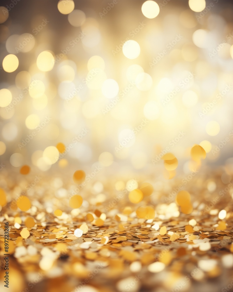 Golden bokeh glitter background for festive celebrations, victory, success, and magical party events Golden bokeh glitter background for festive celebrations, victory, success, and magical party events