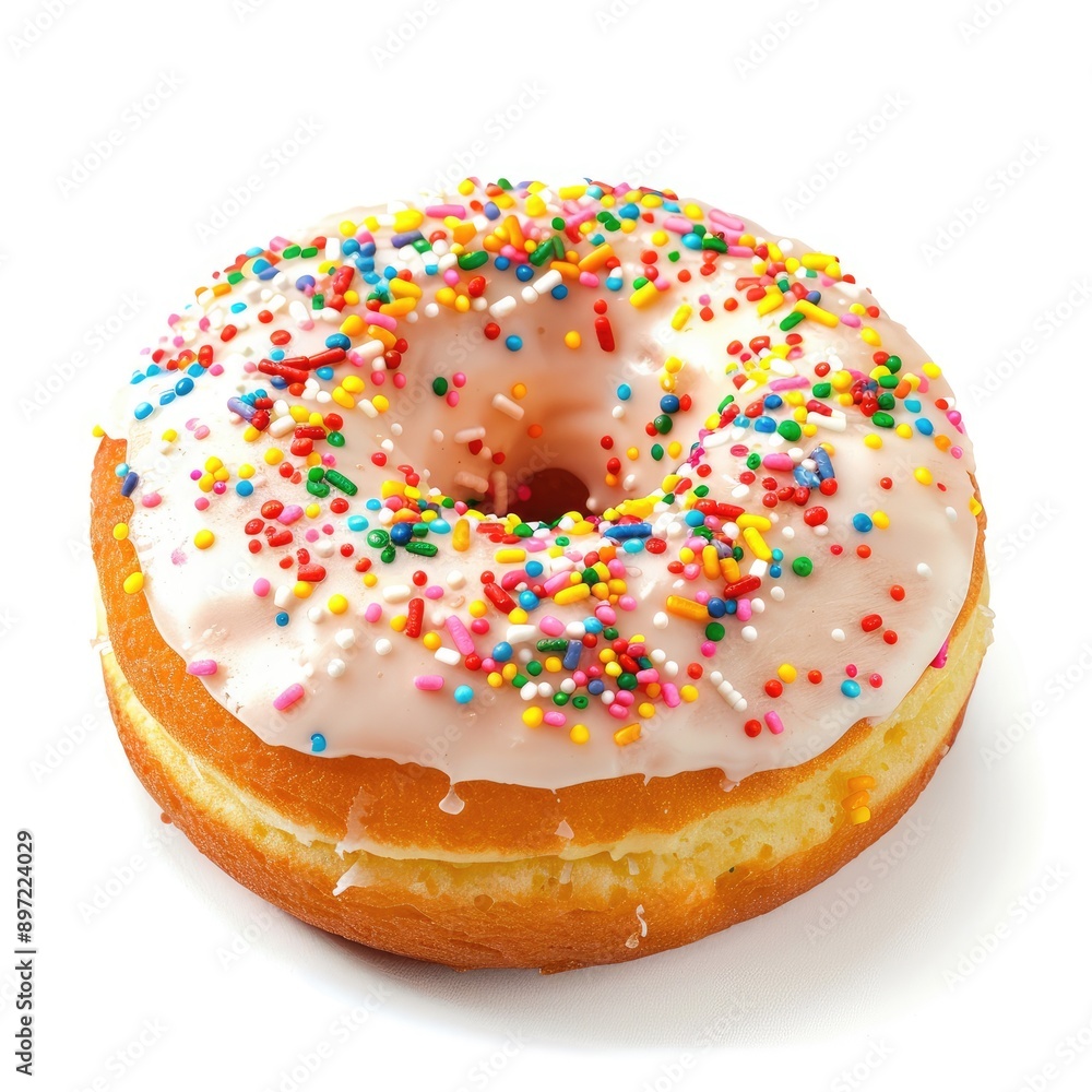 Glazed Donut Topped with Colorful Sprinkles Glazed Donut Topped with Colorful Sprinkles