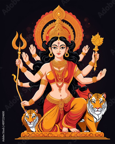 Shardiya Navratri  copyspace banner background photo