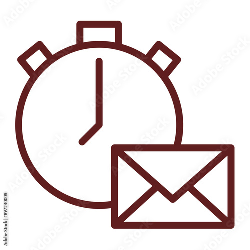 Express Mail Vector Line Maroon Icon Design