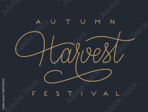 Autumn Harvest Festival Handwritten Phrase. Fall Fest Vector Hand Lettering.