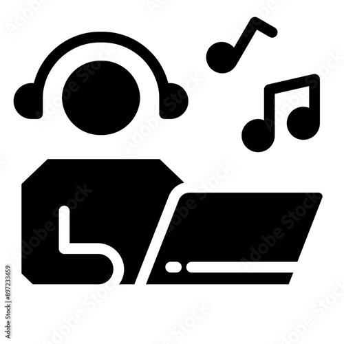 Icon of Person working from home on the computers