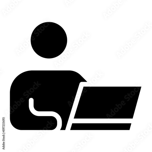 Icon of Person working from home on the computers