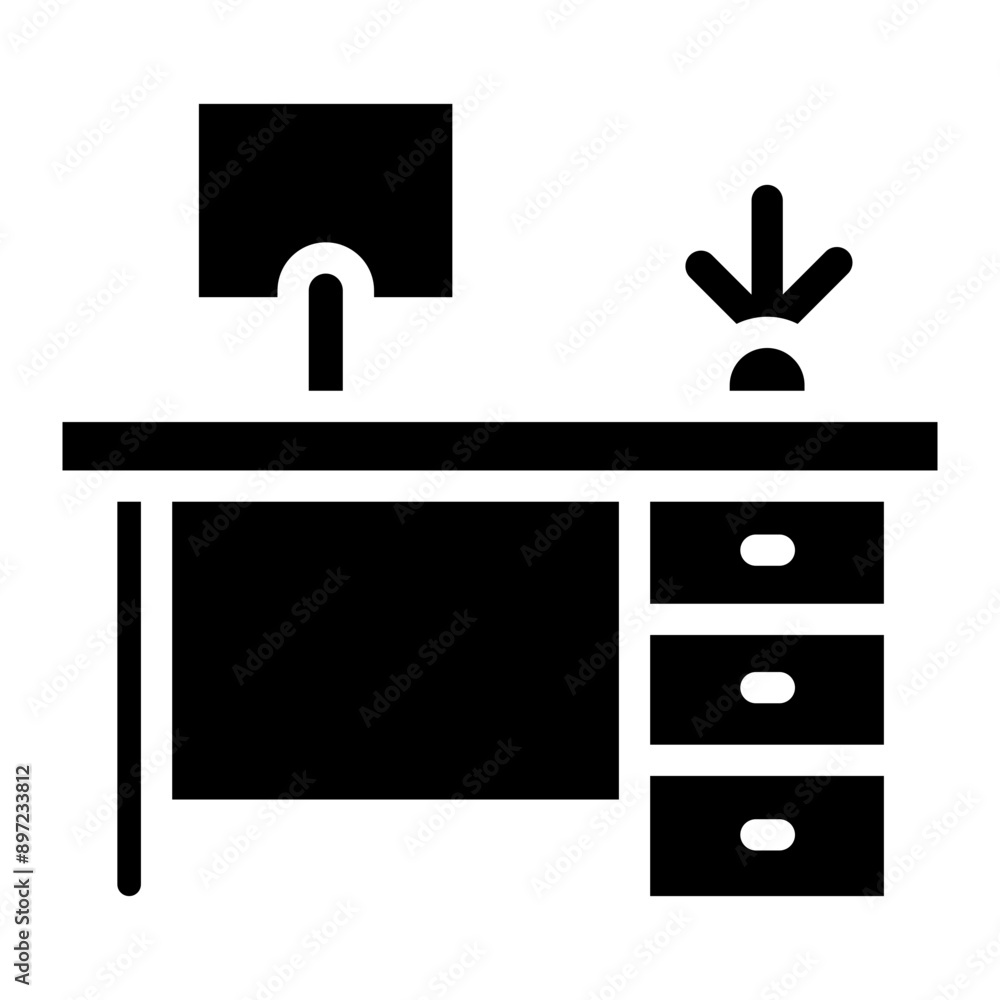 The table icon. Workplace and job, office, working symbol. Vector illustration The table icon. Workplace and job, office, working symbol. Vector illustration