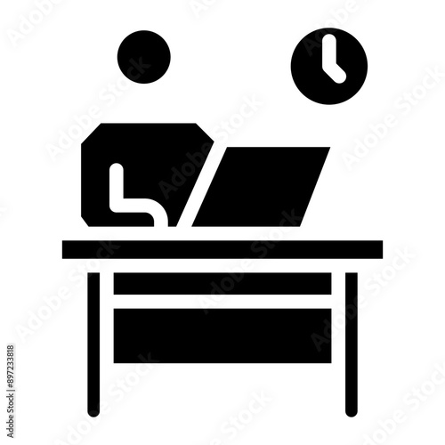 Icon of Person working from home on the computers