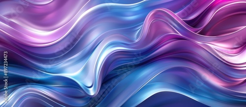 Abstract Swirling Waves in Vibrant Hues of Purple and Blue photo