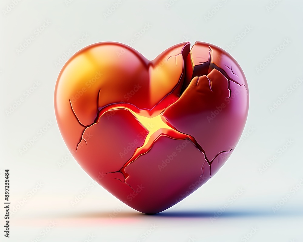 emoji icon of a red heart with a crack in the middle symbolizing a ...