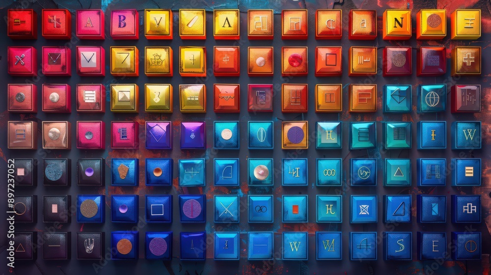 Detailed illustration of the periodic table of elements, showing the arrangement of elements Detailed illustration of the periodic table of elements, showing the arrangement of elements