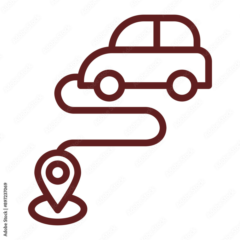 Driving Route Vector Line Maroon Icon Design Driving Route Vector Line Maroon Icon Design