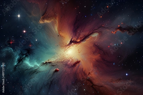 galaxy and nebula background in outer space Generative AI