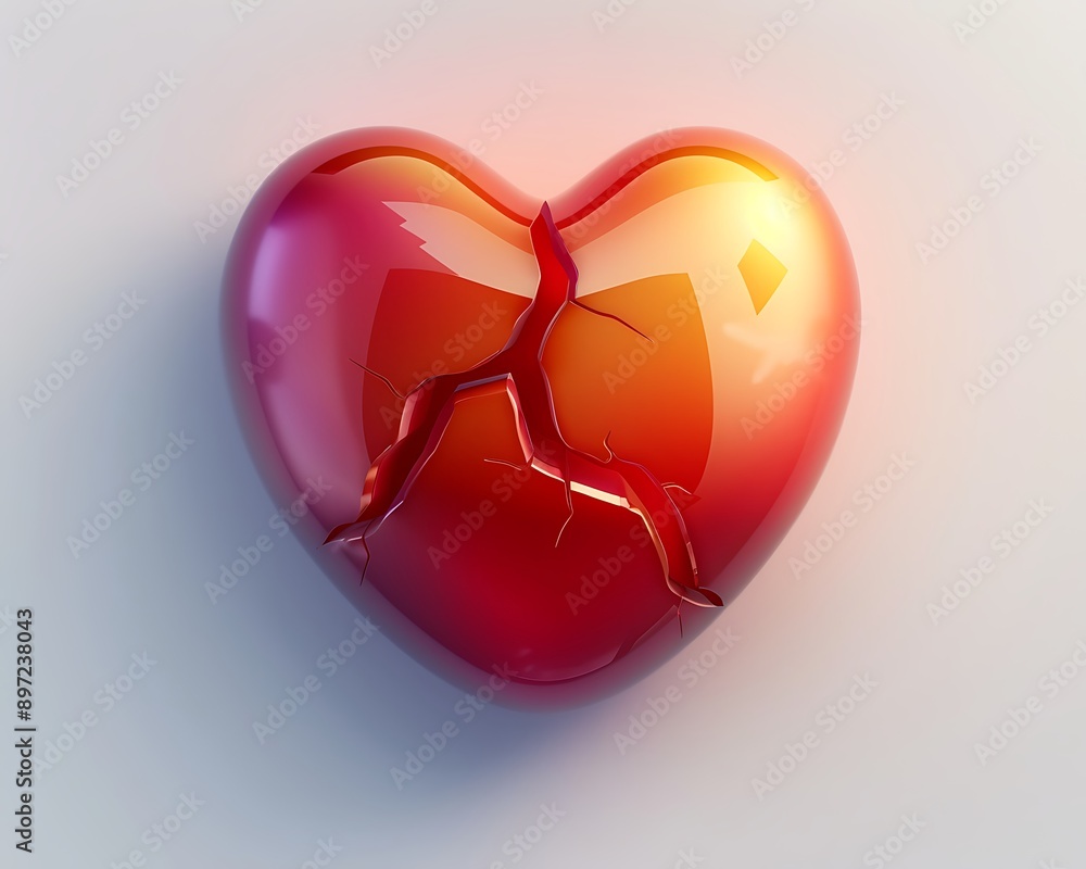 emoji icon of a red heart with a crack in the middle symbolizing a ...