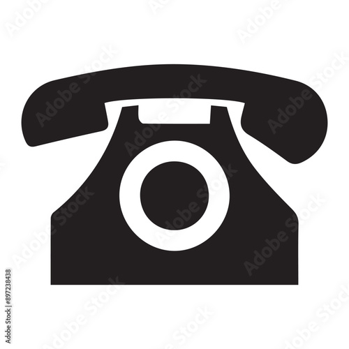  Single telephone vector icon set