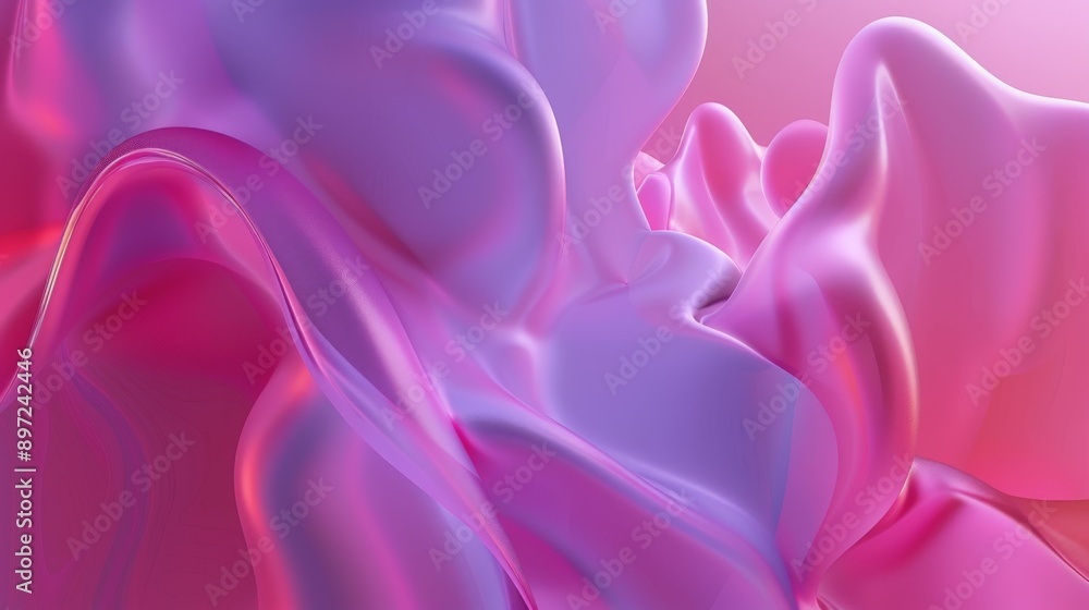 Fototapeta premium Abstract background forming pink and purple wavy shapes, ideal for websites and banners