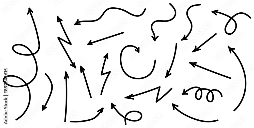 Hand drawn arrows set Hand drawn arrows set