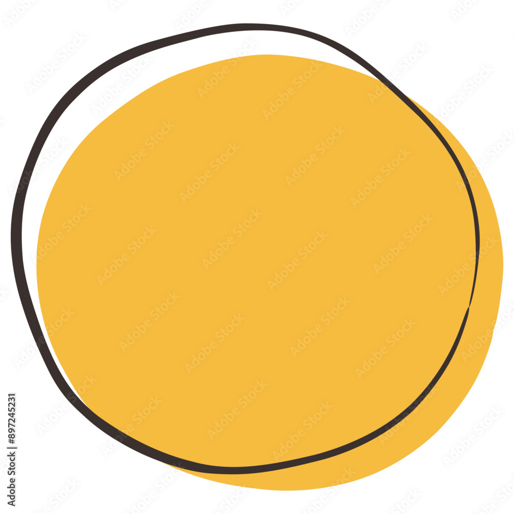 オレンジ色の丸い形のフレーム