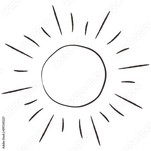 シンプルでおしゃれな太陽のイラスト