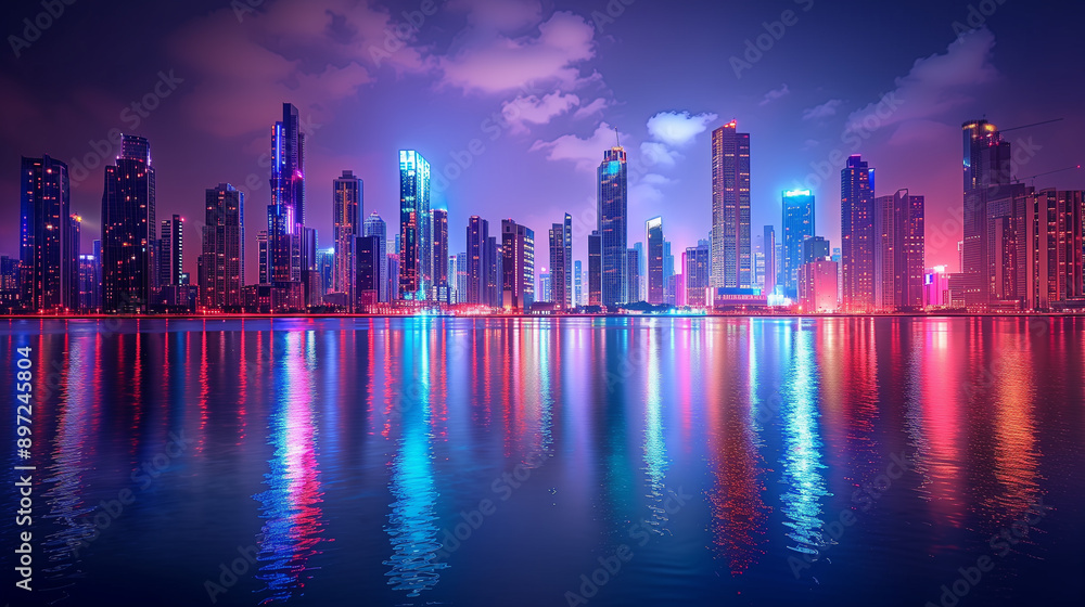 Fototapeta premium 夕暮れの美しい都市